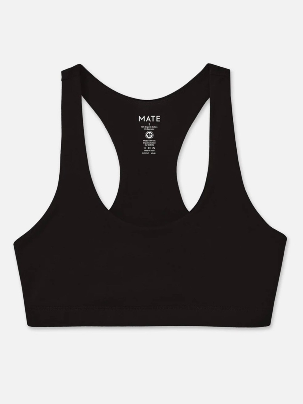 MATE The Label Organic Cotton
Black Sports Bra Size XL